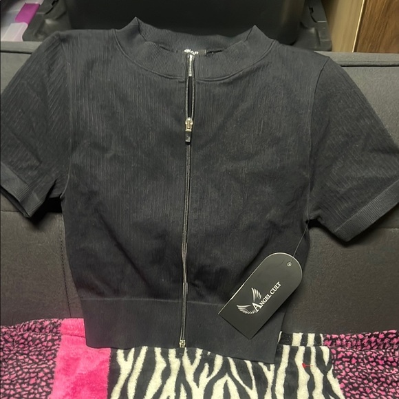 Angel Cult Black Zip-Up Sweater - Picture 2 of 5